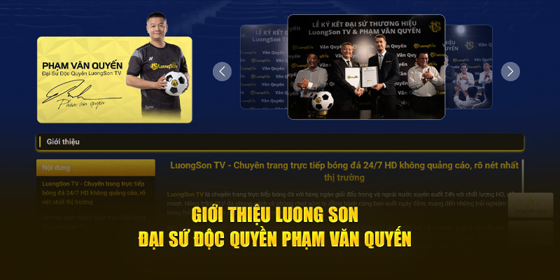 Giới thiệu luong son - Đại sứ độc quyền Phạm Văn Quyến